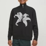 Comverses Men’s White Giant Lily Sweater with Zip