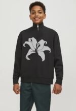 Comverses Men’s White Giant Lily Sweater with Zip