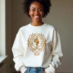 Comverses Women's Orange Royal Crest White Full Sweater