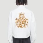 Comverses Orange Men’s Black Crest Denim Jacket