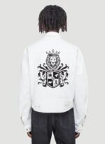 Comverses Orange Men’s Black Crest Denim Jacket