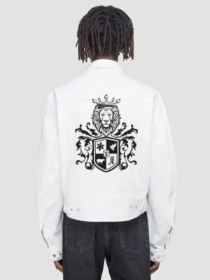 Comverses Orange Men’s Black Crest Denim Jacket