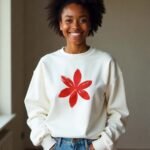 Comverses Women's Red Lily White Full Sweater