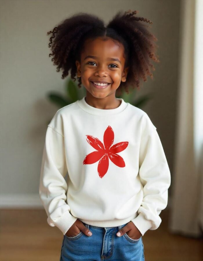 Comverses Girl’s Red Lily White Full Sweater