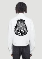 Comverses Orange Men’s Black Crest Denim Jacket