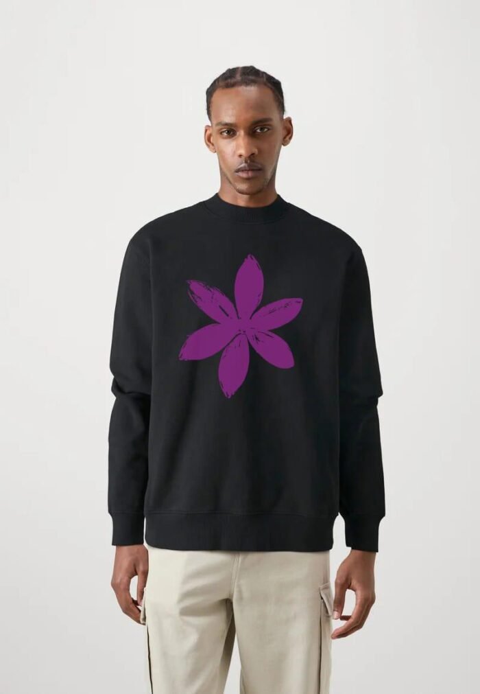 Comverses Men’s Purple Lily Black Full Sweater