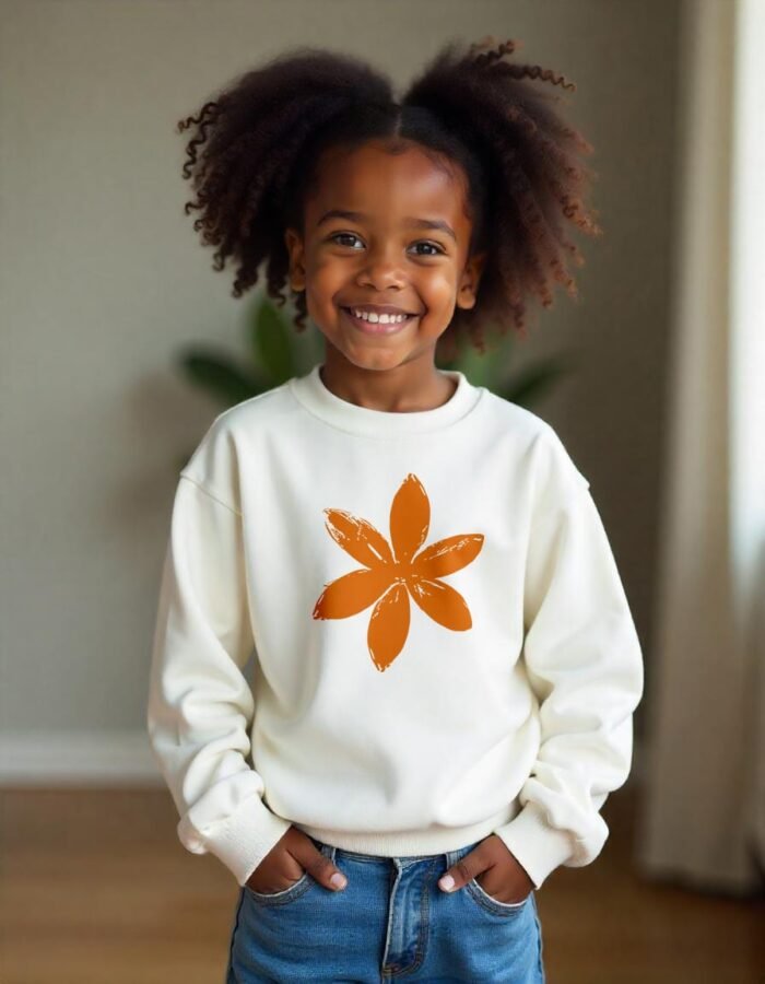 Comverses Girl’s Orange Lily White Full Sweater