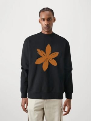 Comverses Men’s Orange Lily Black Full Sweater