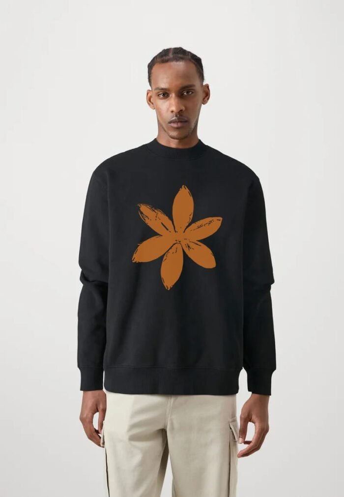Comverses Men’s Orange Lily Black Full Sweater