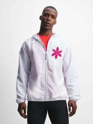 Comverses Men’s Light Pink Lily Hooded White Windbreaker