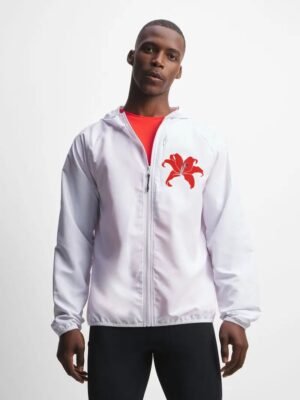 Comverses Men’s Red Giant Lily Windbreaker