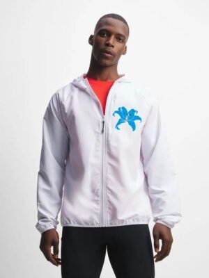 Comverses Men’s Cyan Blue Giant Lily Windbreaker
