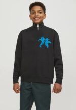 Comverses Men’s Cyan Blue Giant Lily Sweater with Zip