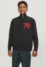 Comverses Men’s Red Giant Lily Sweater with Zip