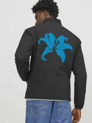 Comverses Men’s Cyan Blue Giant Lilly Black Parka