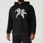 Comverses Men White Giant Lily Hoodie Black