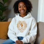 Comverses Womens Orange Black Crest Hoodie