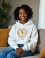 Comverses Womens Orange Black Crest Hoodie