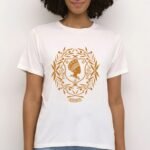 Comverses Girl's Orange Crest White T Shirt