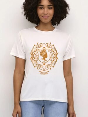 Comverses Girl's Orange Crest White T Shirt