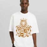 Comverses Men's Orange Royal Crest White T Shirt
