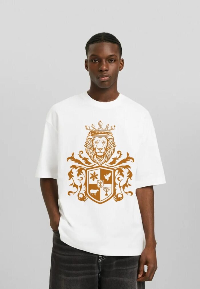 Comverses Men's Orange Royal Crest White T Shirt