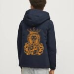 Comverses Men’s Orange Royal Crest Removable Hood Parka