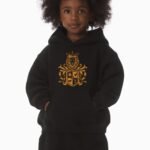 Comverses Kids Orange Royal Crest Black Hoodie