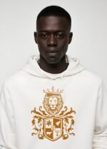Comverses Men Orange Royal Crest Hoodie