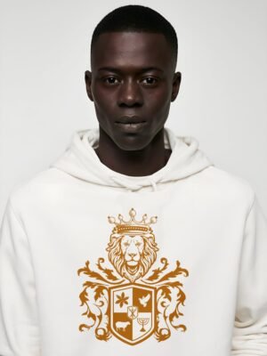 Comverses Men Orange Royal Crest Hoodie