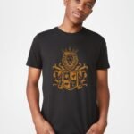 Comverses Men's Orange Royal Crest Black T Shirt