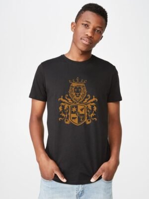 Comverses Men's Orange Royal Crest Black T Shirt