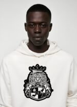 Comverses Men White Royal Crest Hoodie