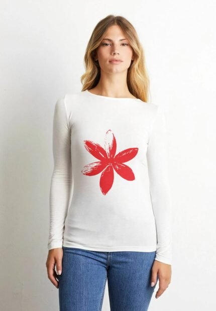 Comverses Women’s Lily Design White Full Sleeve Shirt