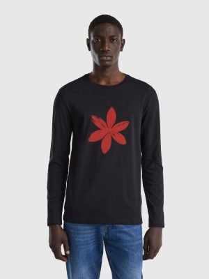 Comverses Men’s Red Lily Black Full Sleeve Shirt