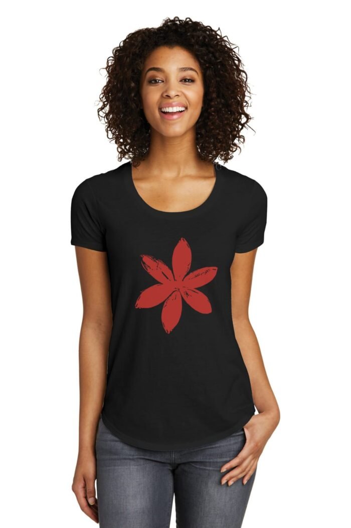 Comverses Women’s Red Lily Black T-shirt