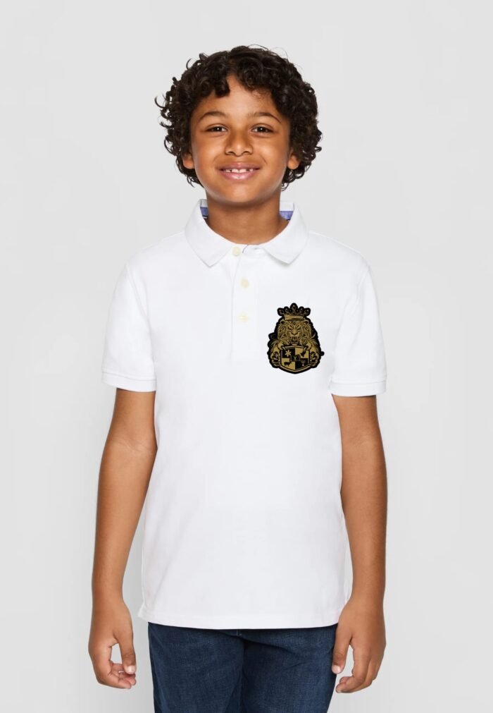 Comverses Boys Royal Crest White Short Sleeves