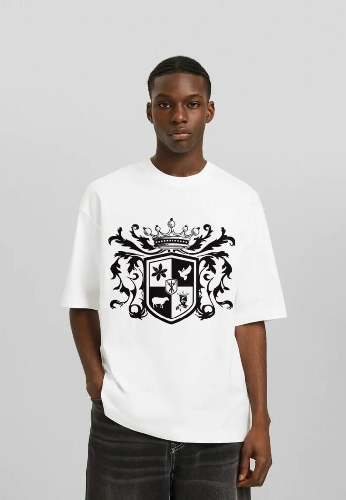 Comverses Men's Black Crest White T Shirt