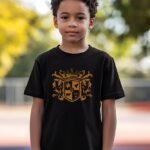 Comverses Boy's Orange Crest Black T Shirt