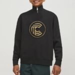 Comverses Logo Mens Black Sweater with Zip