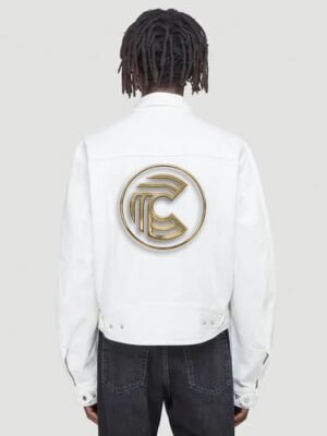 Comverses Logo Mens White Denim Jacket