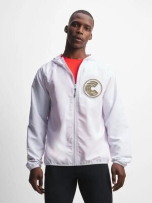 Comverses Logo Mens White Windbreaker
