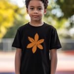 Comverses Boy’s Orange Lily Black T-shirt
