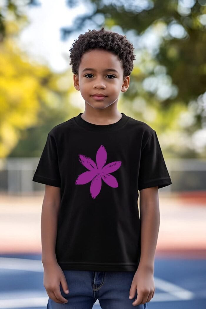 Comverses Boy’s Purple Lily Black T-shirt