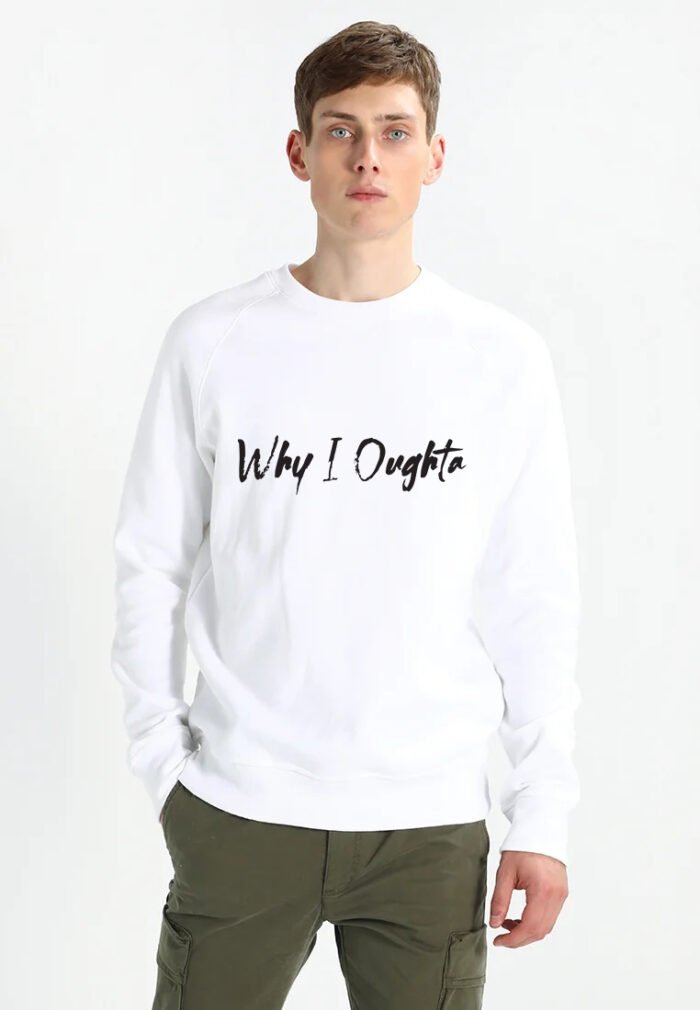 Comverses Men Why I Oughta Text Design White Sweater