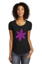 Comverses Women’s Purple Lily Black T-shirt