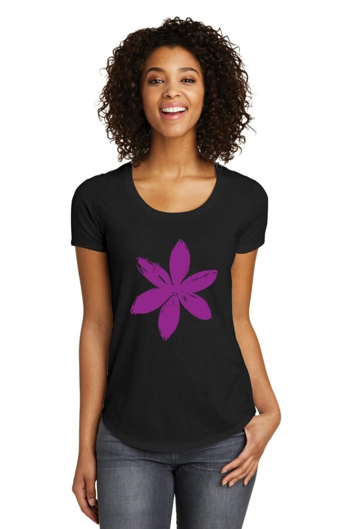 Comverses Women’s Purple Lily Black T-shirt