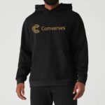 Comverses Mens Design Black Hoodie