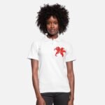 Comverses Girls Red Giant Lily Flower White Short Sleeves