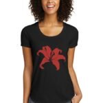 Comverses Girl’s Red Giant Lily Black T-shirt